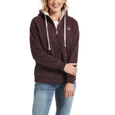 Ariat Western: Fleece Full Zip Sudaderas Mujer - Burdeos (HUMWG4671)